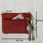 Preview: Schlüsselmäppchen Schlüsseltasche Etui mit Reißverschluss Geldbörse Portemonnaie mit Schlüsselring und Karabiner (Rot)